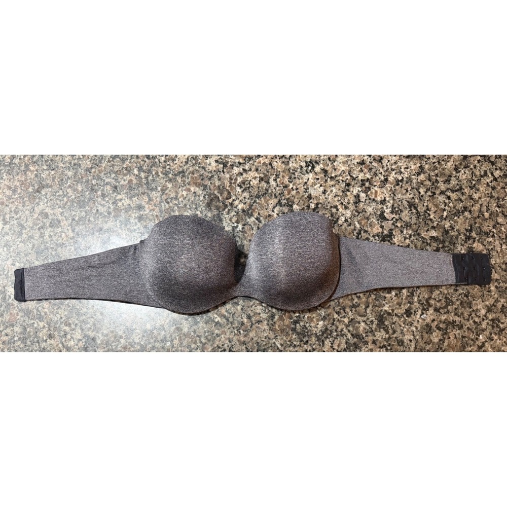 Ambrielle 38B Multiway Pushup Strapless Bra Heather Gray Underwire Gripper Strip
